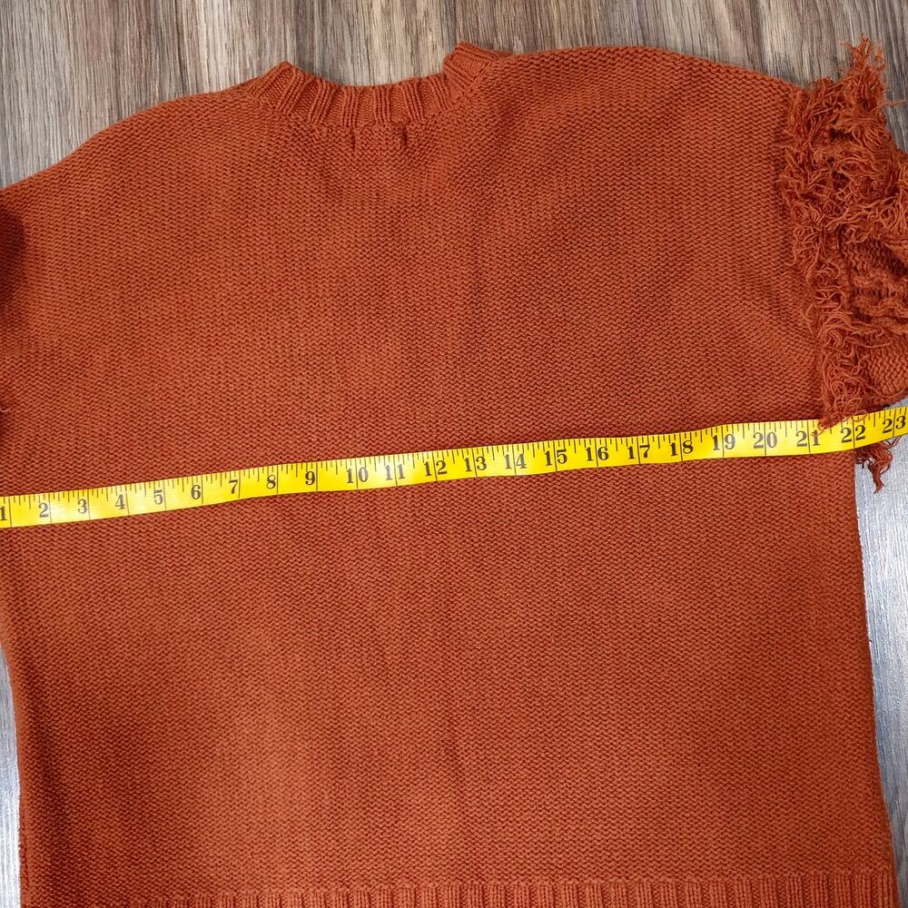 A.n.a Sweater Women's Size L Puffy Fringe long Sleeves Rustic Brown Cotton Blend - Picture 6 of 7